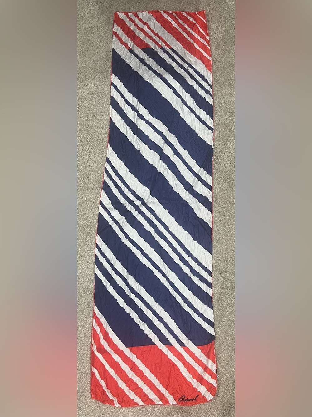 Vintage Burmel Silk Diagonal Stripe Scarf